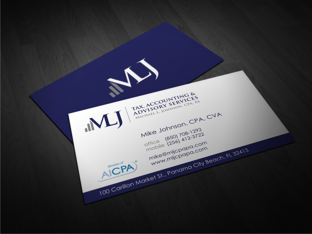 Business Card Design by Atvento Graphics for Michael L. Johnson, CPA, PA | Design #3281448