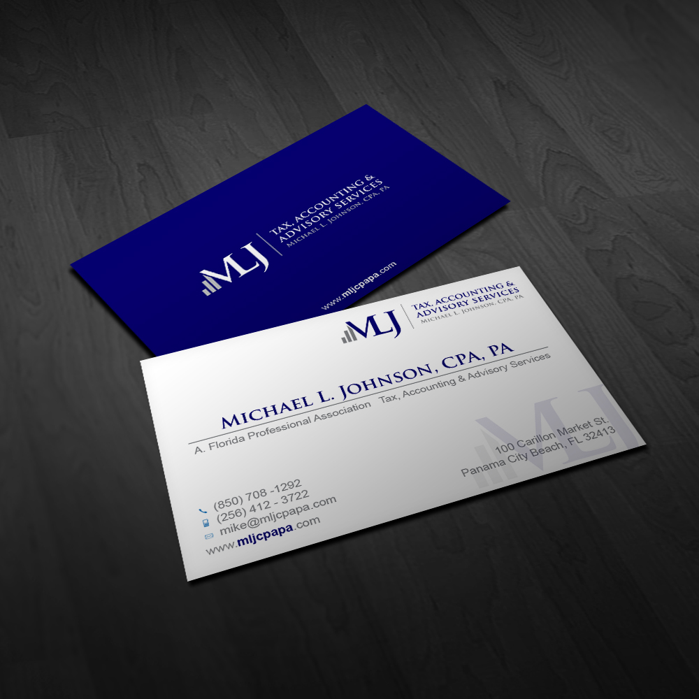 Business Card Design by Alchemist for Michael L. Johnson, CPA, PA | Design #3280155