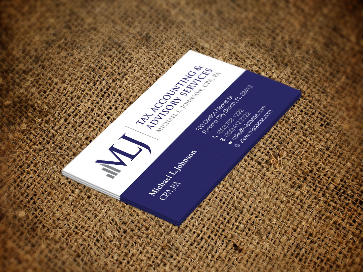 Business Card Design by Mulugeta for Michael L. Johnson, CPA, PA | Design #3277508