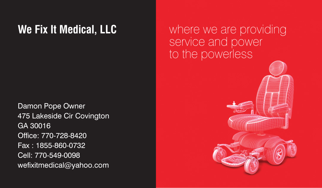 Business Card Design by crayons for We Fix It Medical, LLC | Design #3307781