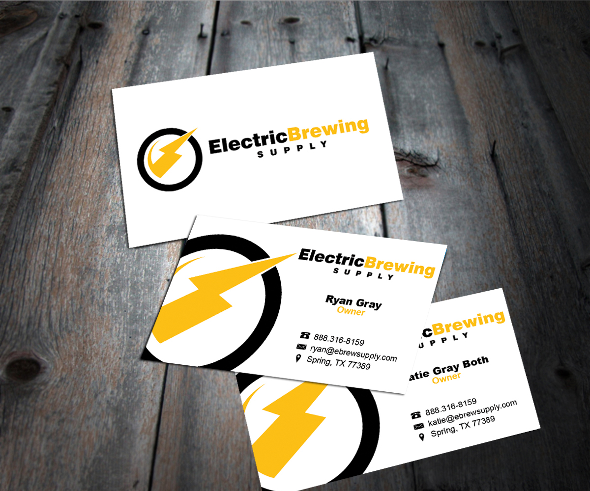 Visitenkarten-Design von Sarah Haroon für Electric Brewing Supply, LLC | Design #3291770