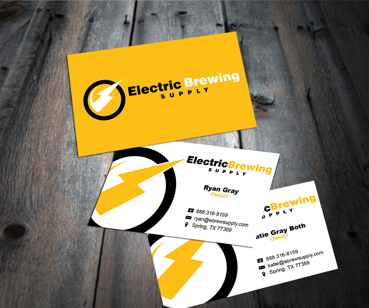 Visitenkarten-Design von Sarah Haroon für Electric Brewing Supply, LLC | Design #3291831
