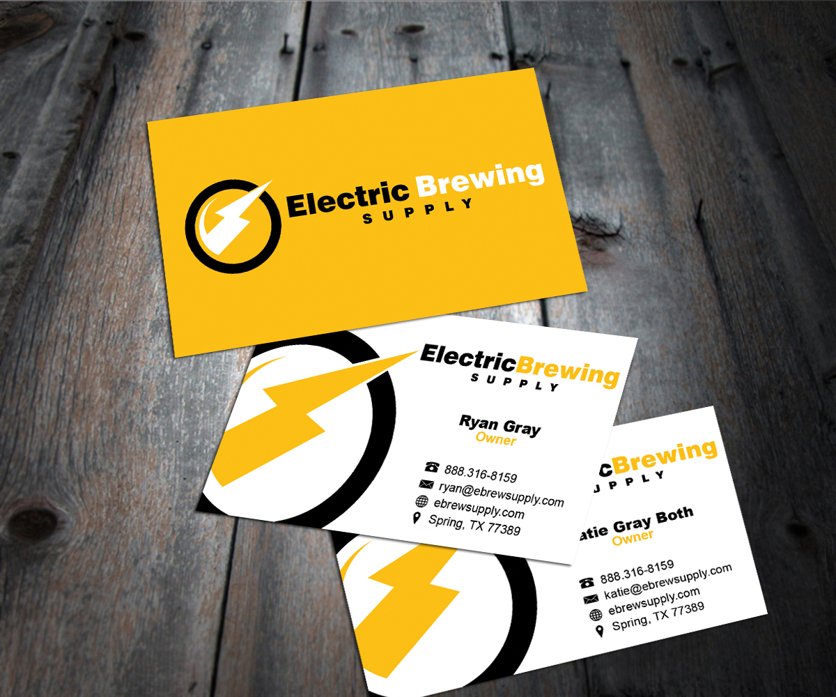 Business Card Design by Sarah Haroon for Electric Brewing Supply, LLC | Design #3294185