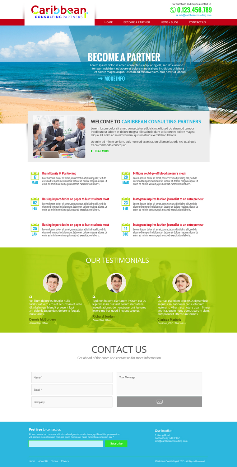 Web-Design von jeckx2 für Caribbean Consulting Partners LLC | Design #3428977