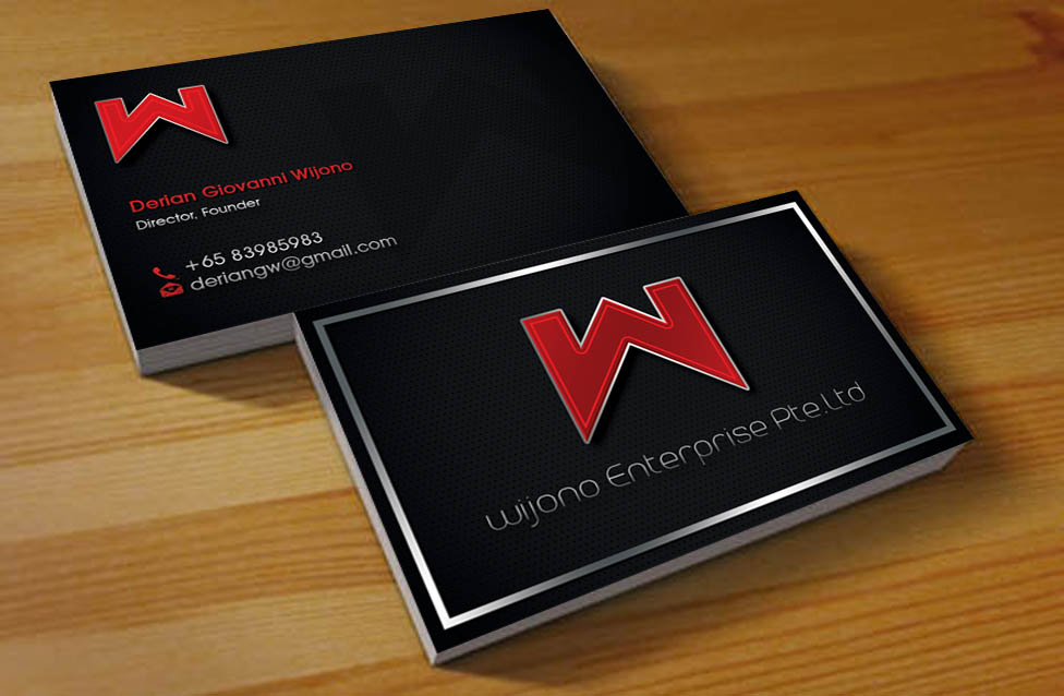 Business Card Design by Hardcore Design for Wijono Enterprise. Pte. Ltd | Design #3364029
