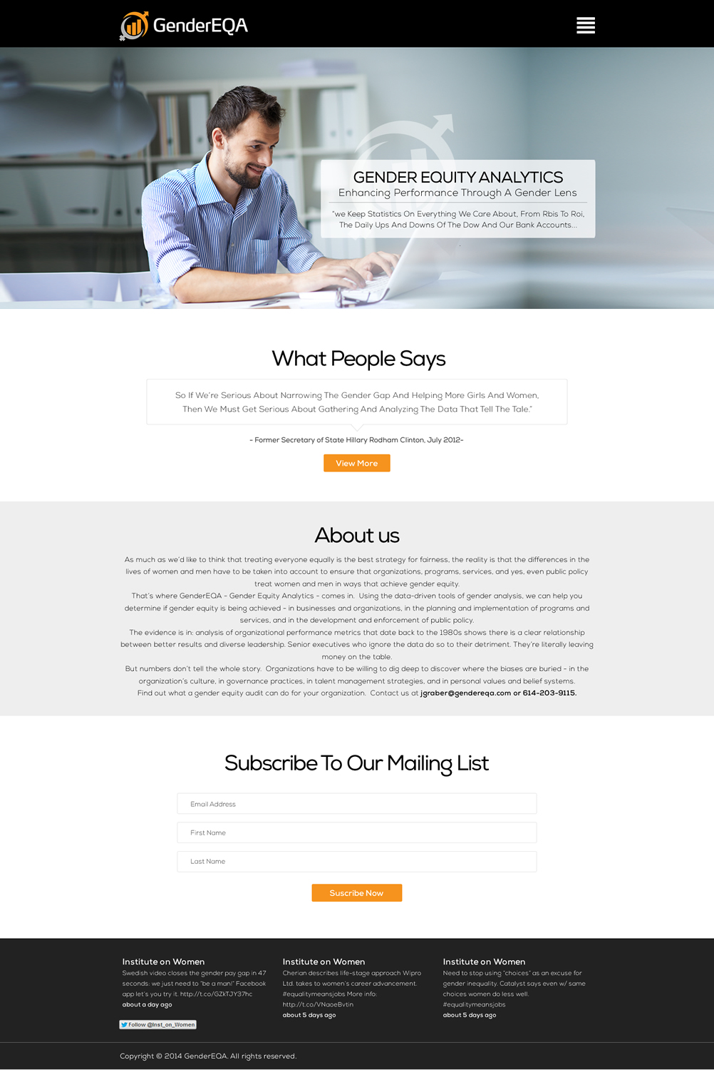Web Design by TechWise for GenderEQA | Design #3315907