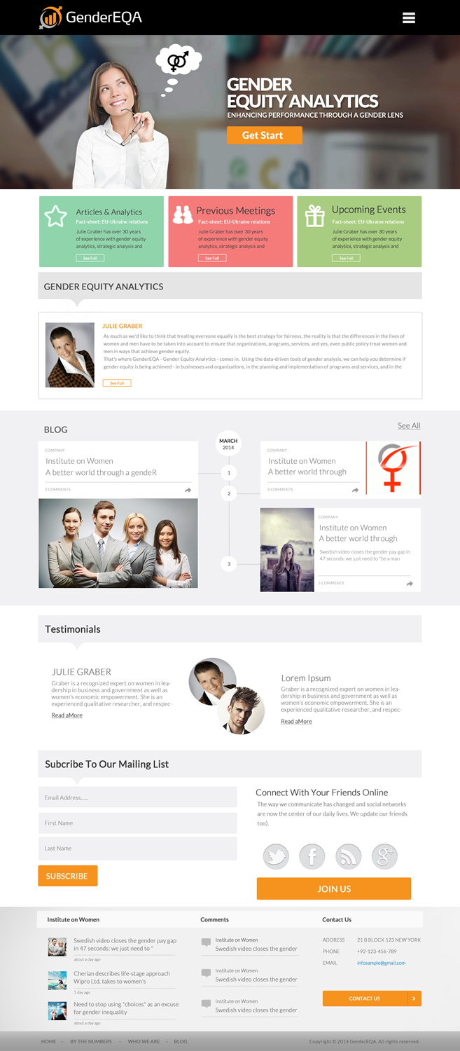 Web Design by TechWise for GenderEQA | Design #3315944