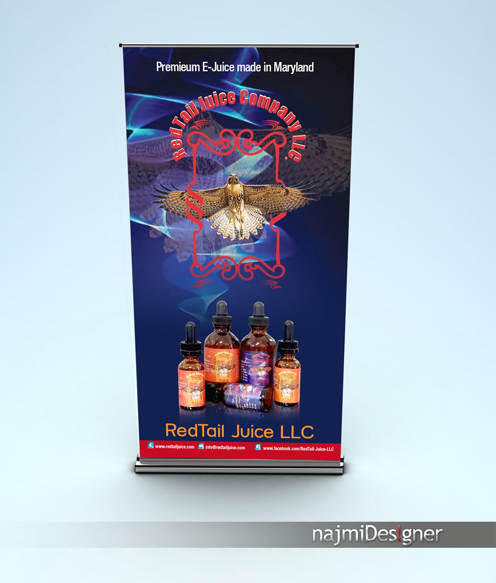 Signage Design by  Najmi for RedTail Juice LLC | Design #5184782