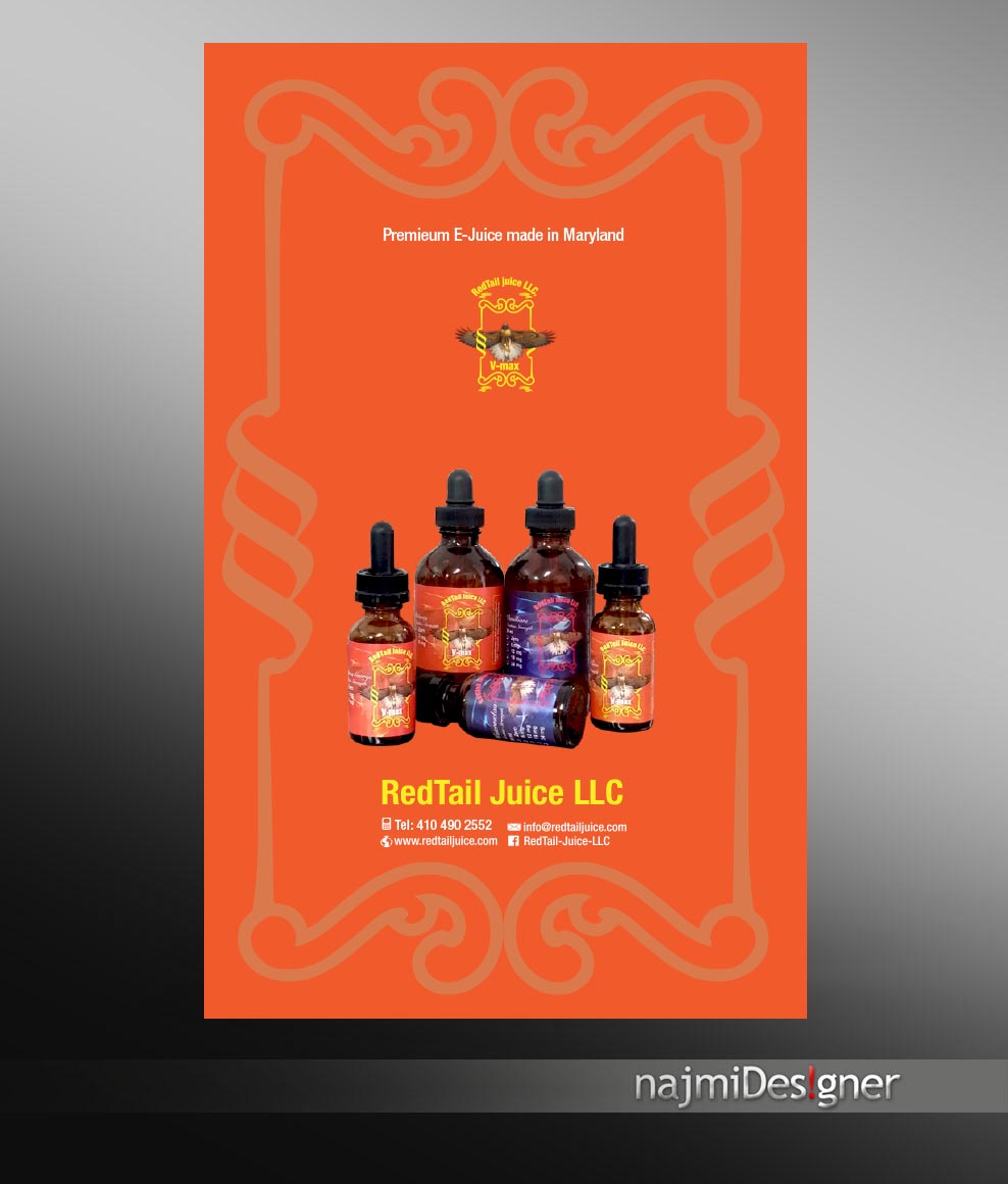 Diseño de Señalética por  Najmi para RedTail Juice LLC | Diseño #5203414
