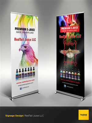 Premium E-Juice company in need of a graphic banner to hang in stores  | Signage Design by Syahrol