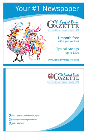 Postkarten-Design von Satyajit Sil Creations für The Forked River Gazette | Design: #3377070