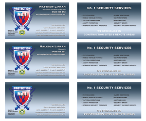 Business Card Design by Ann Smiley for No. 1 Security Services Pty Ltd | Design #3322069