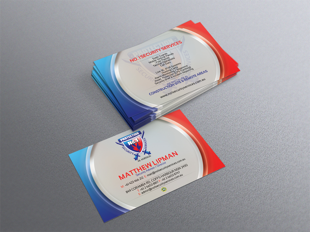 Visitenkarten-Design von diRtY.EMM für No. 1 Security Services Pty Ltd | Design #3323744