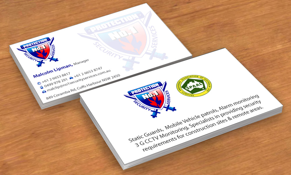 Visitenkarten-Design von Sbss für No. 1 Security Services Pty Ltd | Design #3309374