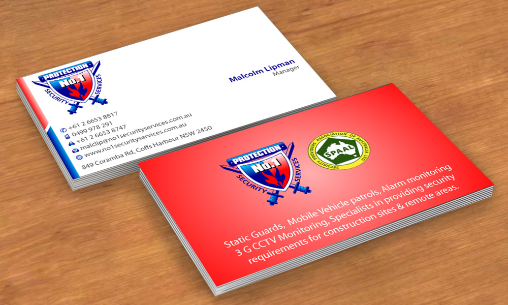 Visitenkarten-Design von Sbss für No. 1 Security Services Pty Ltd | Design #3309377