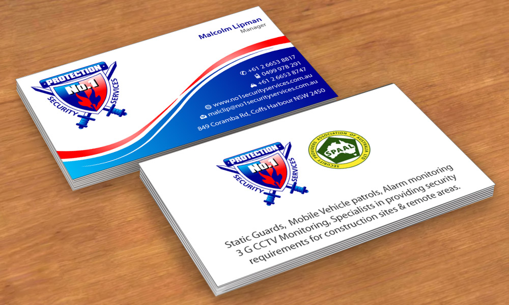 Design de Carte de Visite par Sbss pour No. 1 Security Services Pty Ltd | Design #3309412