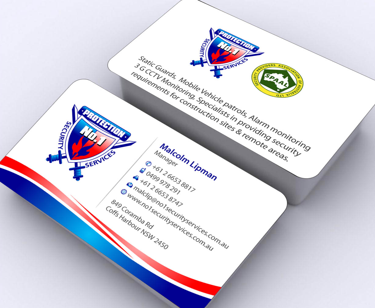 Visitenkarten-Design von Sbss für No. 1 Security Services Pty Ltd | Design #3309436