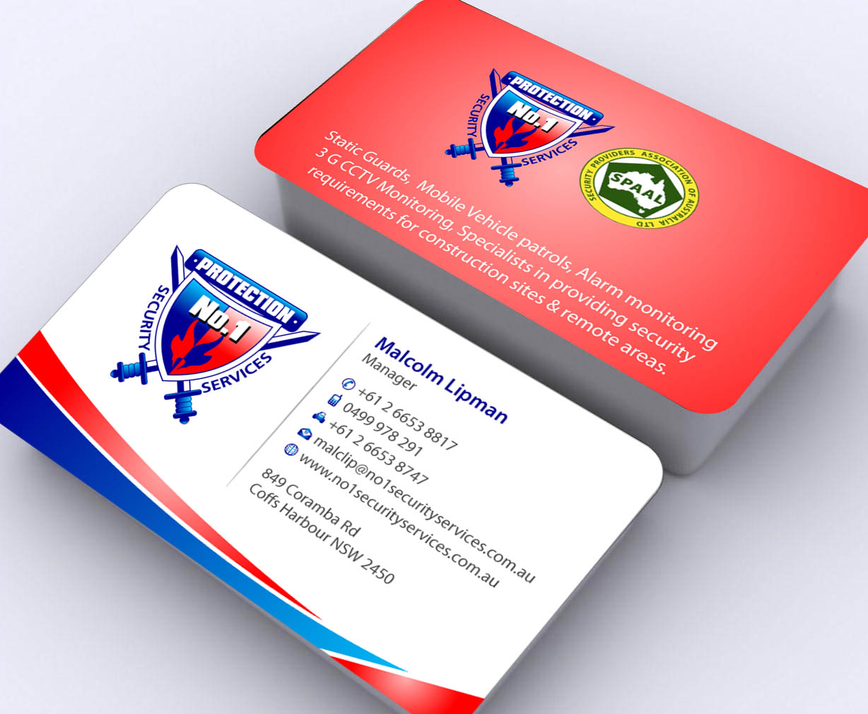 Business Card Design by Sbss for No. 1 Security Services Pty Ltd | Design #3309440