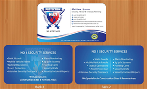 Visitenkarten-Design von Sbss für No. 1 Security Services Pty Ltd | Design: #3312962