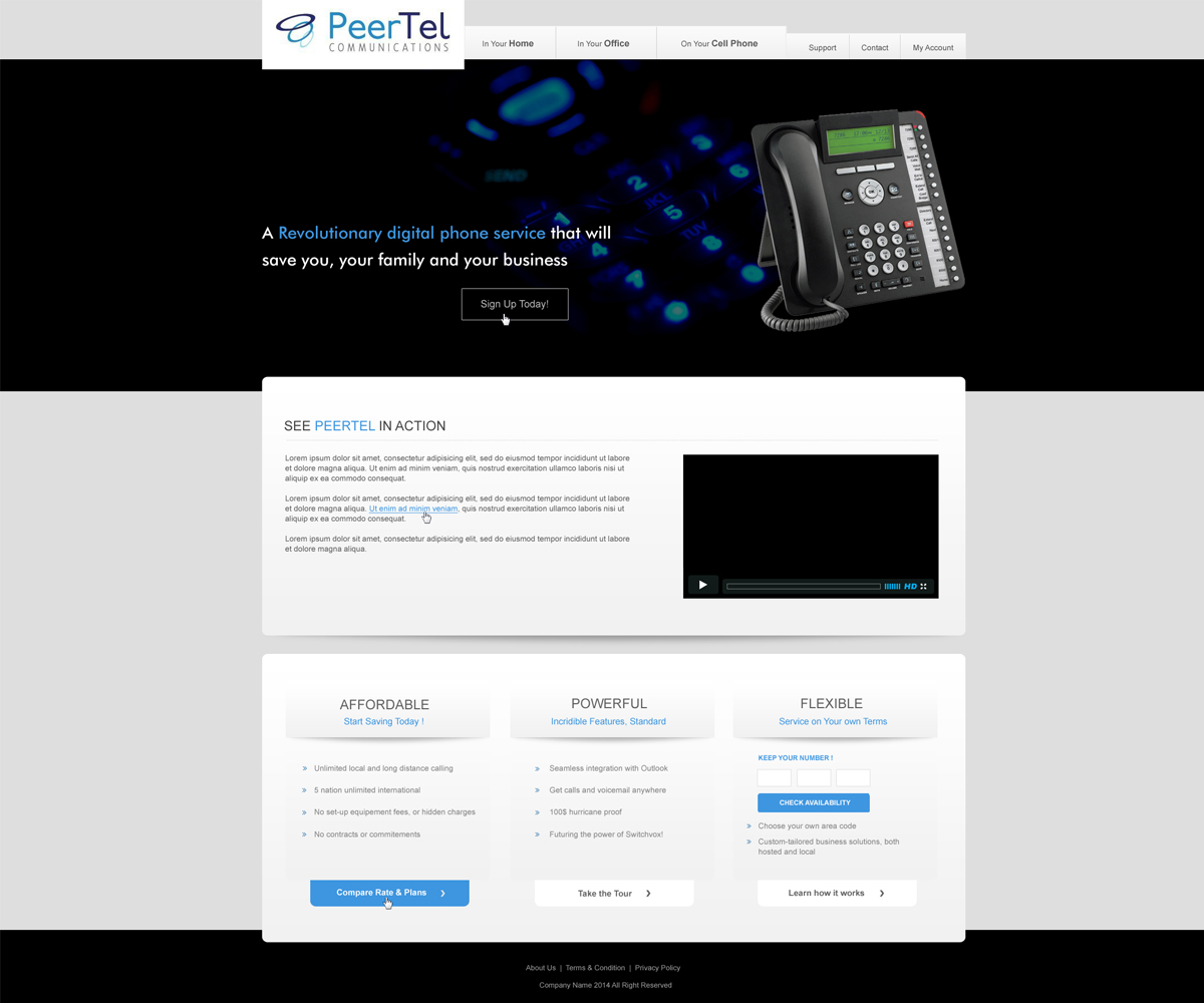 Web Design by aarsita for PeerTel | Design #3391670