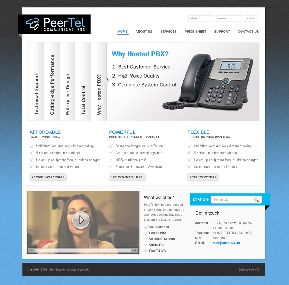 Web Design by M79 for PeerTel | Design #3402595