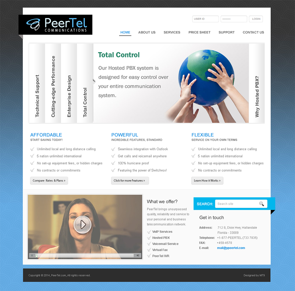 Web Design by M79 for PeerTel | Design #3402619