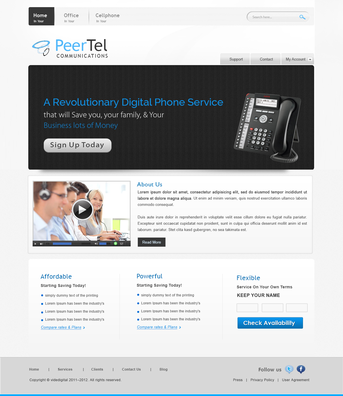 Web-Design von webxvision für PeerTel | Design #3319524