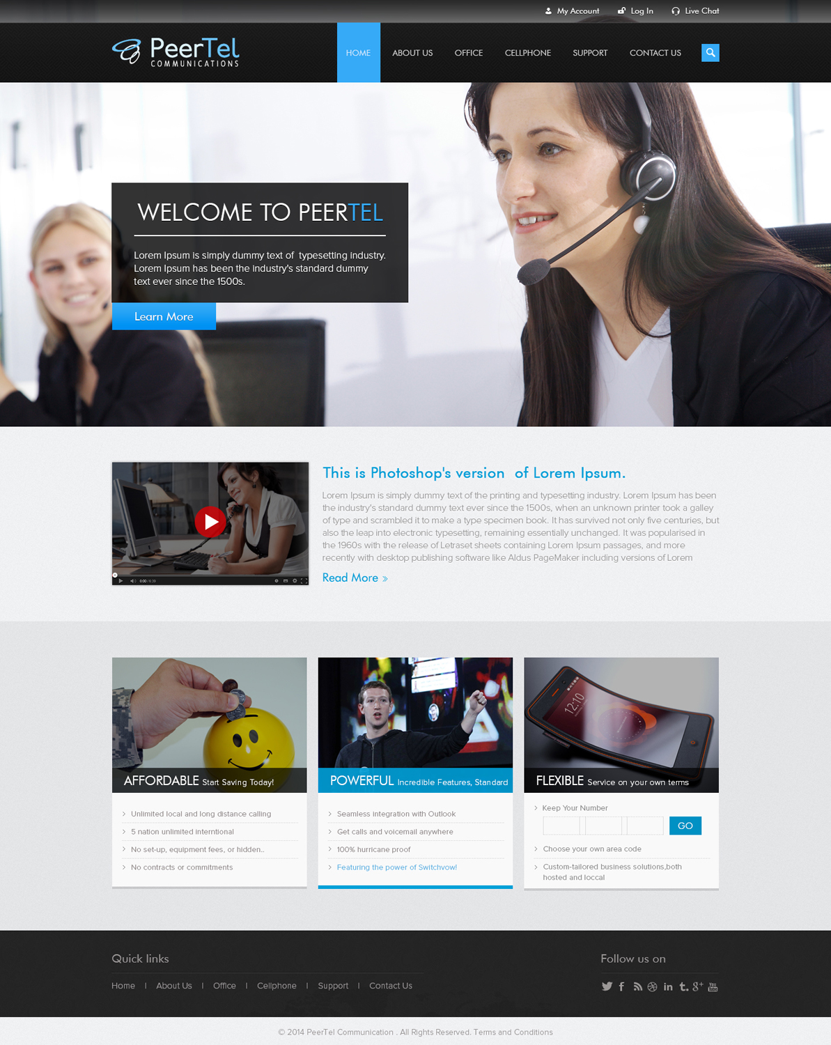 Web Design by the-lion-king for PeerTel | Design #3328895