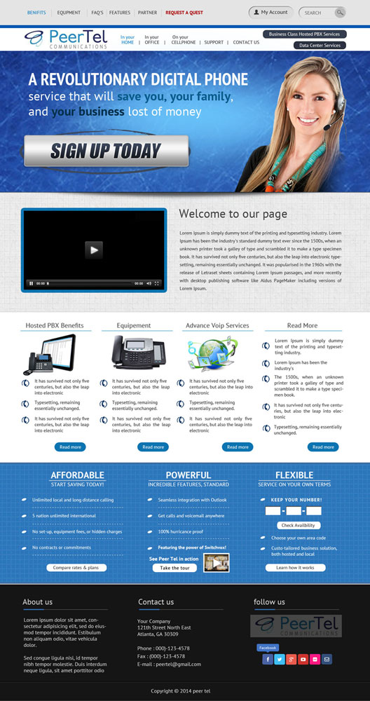 Web Design by Sukrutisolutions for PeerTel | Design #3399821