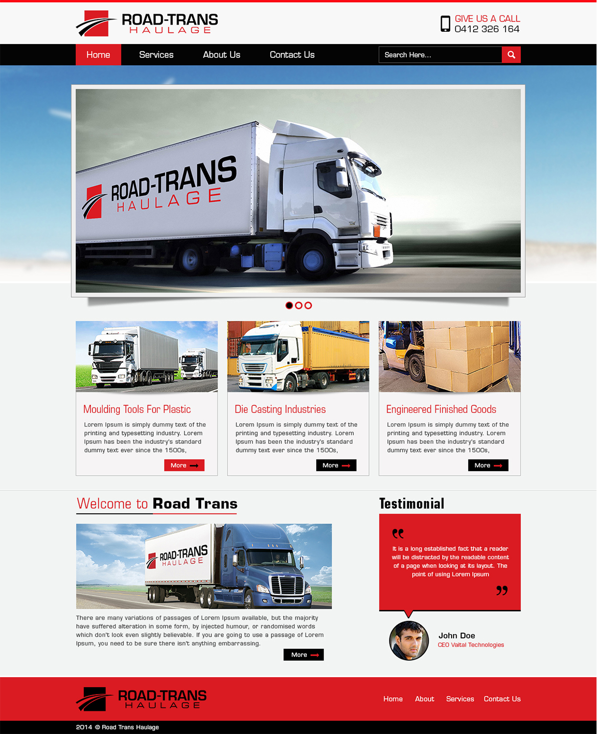Web Design par ThemeDesk Technology pour Road-Trans Haulage | Design #3321703