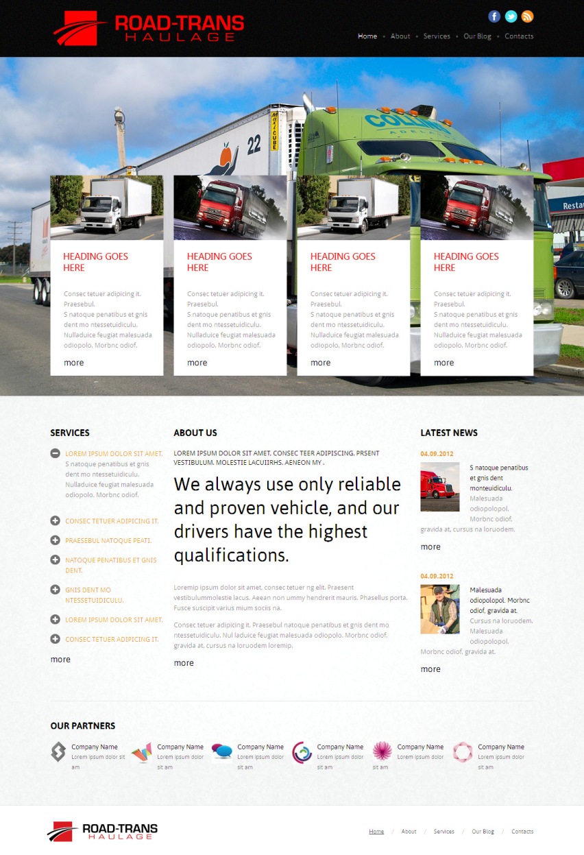 Web Design by GlobalTech for Road-Trans Haulage | Design #3361429