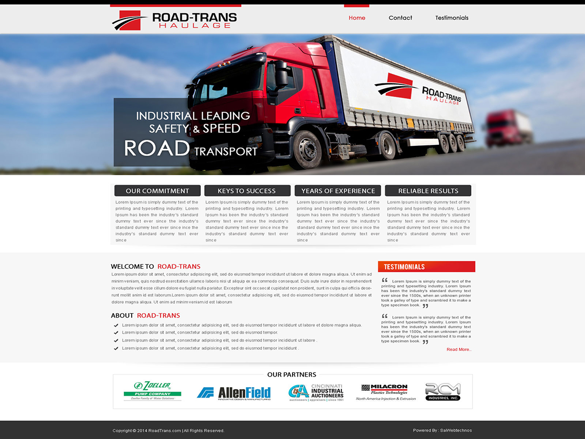 Web-Design von elvin für Road-Trans Haulage | Design #3314512
