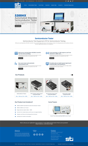 Web site design for semi-conductor testing company 