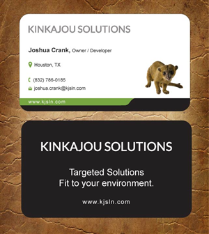 Business Card Design by Sandy1155 for Kinkajou Solutions | Design: #3355657