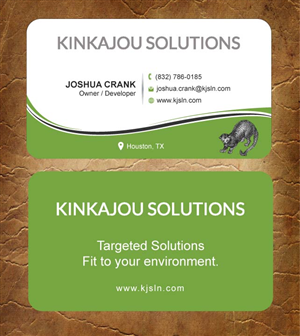 Business Card Design by Sandy1155 for Kinkajou Solutions | Design: #3355660