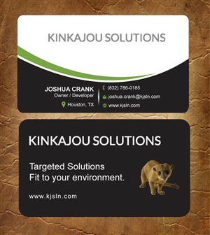 Business Card Design by Sandy1155 for Kinkajou Solutions | Design: #3355663
