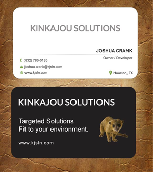 Business Card Design by Sandy1155 for Kinkajou Solutions | Design: #3355668