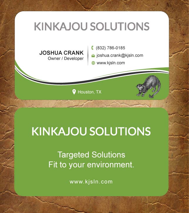 Design de Carte de Visite par Sandy1155 pour Kinkajou Solutions | Design #3355670