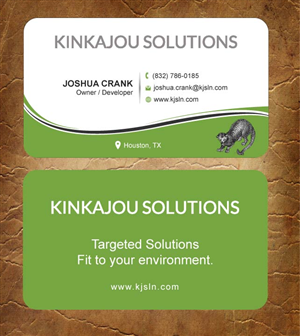 Business Card Design by Sandy1155 for Kinkajou Solutions | Design: #3355670