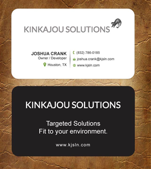 Business Card Design by Sandy1155 for Kinkajou Solutions | Design: #3355677