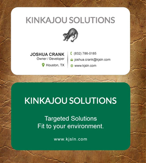 Business Card Design by Sandy1155 for Kinkajou Solutions | Design: #3355682