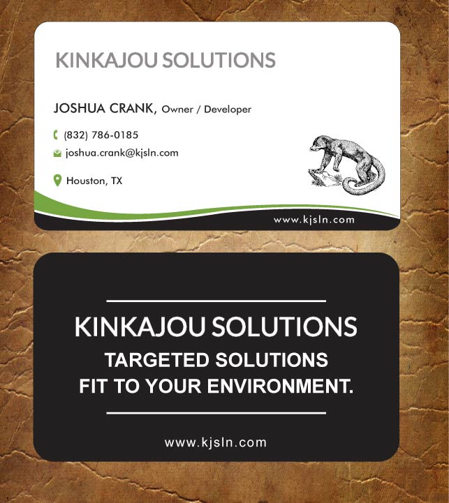 Design de Carte de Visite par Sandy1155 pour Kinkajou Solutions | Design #3355684