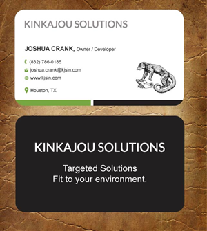 Business Card Design by Sandy1155 for Kinkajou Solutions | Design: #3355685