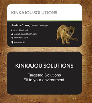 Business Card Design by Sandy1155 for Kinkajou Solutions | Design: #3355687