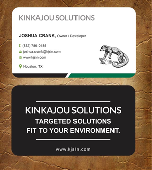 Business Card Design by Sandy1155 for Kinkajou Solutions | Design: #3355689