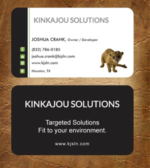 Business Card Design by Sandy1155 for Kinkajou Solutions | Design: #3355693