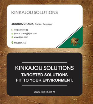 Business Card Design by Sandy1155 for Kinkajou Solutions | Design: #3355697