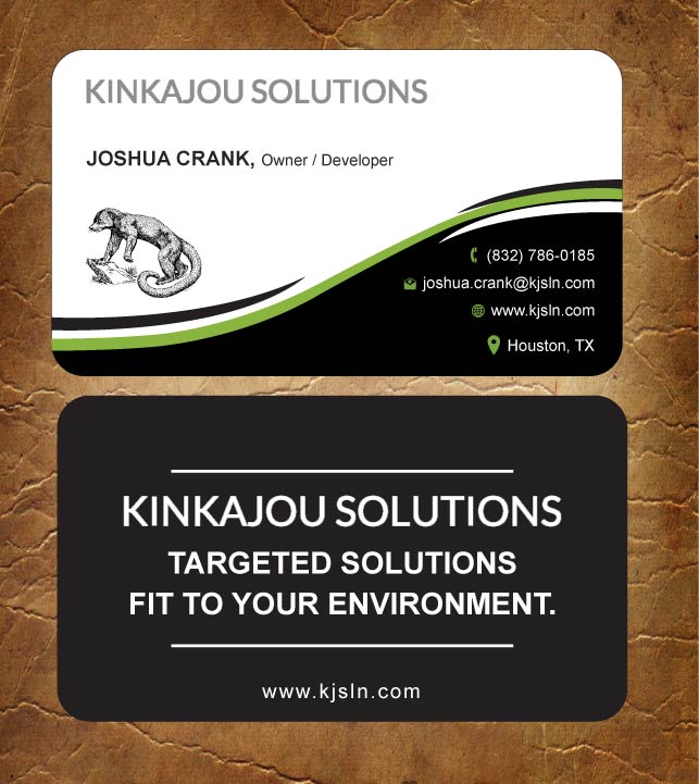Design de Carte de Visite par Sandy1155 pour Kinkajou Solutions | Design #3355707