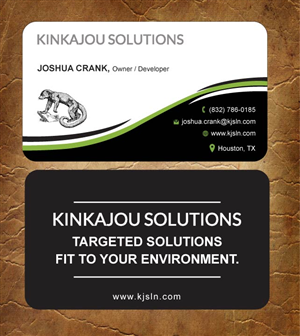 Business Card Design by Sandy1155 for Kinkajou Solutions | Design: #3355707