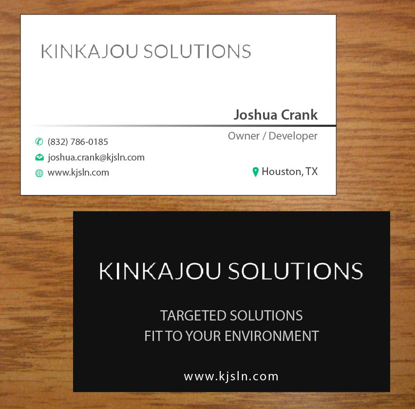 Business Card Design by Joy16589 for Kinkajou Solutions | Design #3317606